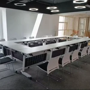 Modern Style Foldable Iron Office Computer Table Mobile School Desk Home Office Conference Durable Metal Office Furniture 3 Year