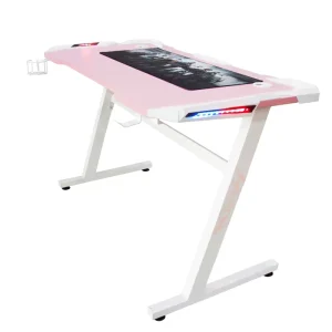Modern Style Foldable Office Computer Desk Wooden Student Studying Table for Bedroom Metal Frame