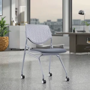 Modern Style Foldable Swivel Office Chair Fabric Reinforced PP Glass Fiber Frame Commercial Hospital School Home