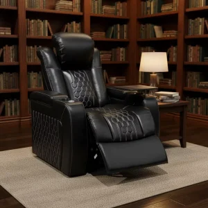 Modern Style Home Theater Genuine Leather Electric Recliner One Seat with Massage Powered Living Room Furniture Leisure Sofa