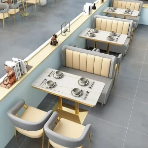 Modern Style Hotel Cafe Music Restaurant Sofa Bar Theme Restaurant Dining Table Dining Chair Set Sintered Stone Dining Table