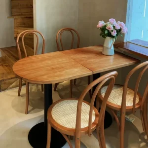 Modern Style Hotel Coffee Bar Restaurant Solid Wood Dining Table Dining Chair Set