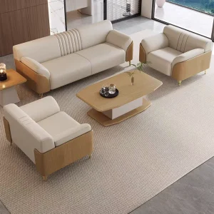Modern Style Leather Office Sofa Set Large Waiting Visiting Executive Conference Room Modular Reception Sofa