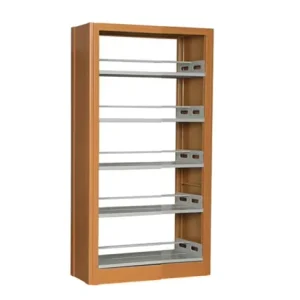 Modern Style Library Equipment Factory School Metal Bookshelf with Backplate Open Shelf Steel Cabinet