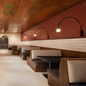 Modern Style Luxury Restaurant Sofa Booth Hotel Cafe Theme Restaurant Booth Table and Chairs