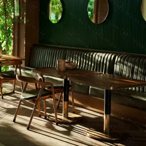 Modern Style Luxury Restaurant Sofa Booth Hotel Cafe Theme Restaurant Booth Table and Chairs