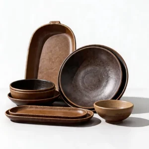 Modern Style Melamine Dinnerware Set Stackable Melamine Plate Set Melamine Bowl Set Dinnerware Sets Melamine