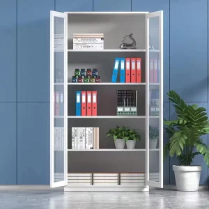 Modern Style Metal Locker with Full Glass Doors for School Offices and Libraries Factory Direct Sales