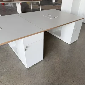 Modern Style Modular Foldable Wooden Conference Table with Castors Six person Training Table for Commercial Use