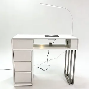 Modern Style Nail Salon Furniture Marble Top High Gross White Nail Manicure Table