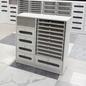 Modern Style Nail Tech Table with Many Drawers Wood Salon Furniture for Nail Salon and Workshop
