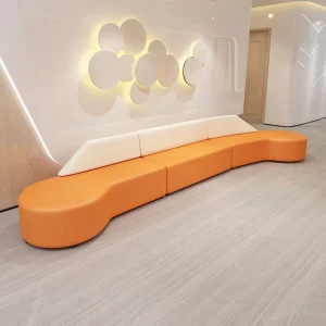 Modern Style Office Sofa Set Creative Special Shaped for Bank Company Reception Rest Area Hall Durable Synthetic Leather