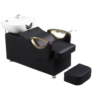 Modern Style PU Leather Comfortable Shampoo Chair with Ceramic Basin for Hotel Hair Salon Use Durable Multifunction Barber Chair