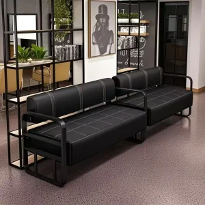 Modern Style PU Leather Fabric Soft Durable Stainless Steel Commercial Salon Sofa for Mall Hotel Hospital School Easy