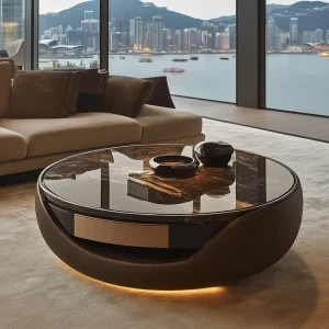 Modern Style Round Coffee Table for Living Room and Apartment