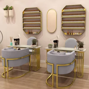 Modern Style Salon Furniture Metal Nail Manicure Salon Table