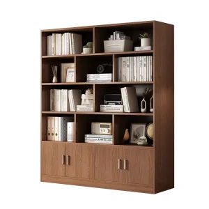 Modern Style Simple Wooden Bookshelf Space Saving Small Book Cabinet Home Living Room Student Bedroom Floor Storage Rack Books