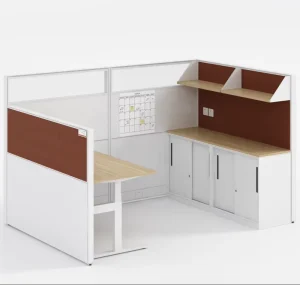 Modern Style Single Cubicle Office Partition L-Shaped Workstation Fabric Material Free-Standing for Office Building