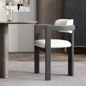 Modern Style Solid Wood Dining Chairs With Armrest Comfort Padded Cushion Suitable for Indoor Outdoor Hotel Restaurant Use