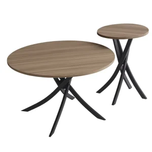 Modern Style Solid Wood Office Furniture Casual Round Sofa Small Coffee Table for Business or Leisure Meetings Home Rest Port