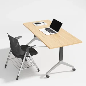 Modern Style Study Chair with Table and Board Foldable Training Furniture Set Office Computer Conference Chair and Writing Pad
