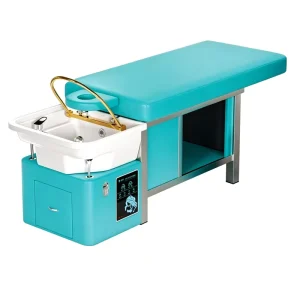 Modern-Style Thai Spa Bed with Waterfall Flow Foldable Design and Ceramic Basin Multifunction Hair Washing Bed