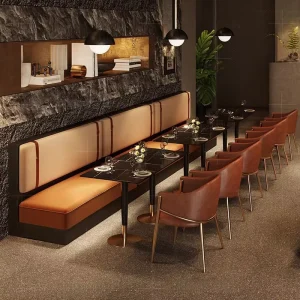 Modern Style Theme Restaurant Hotel Cafe Bar Restaurant Dining Table Dining Chair Sofa Card Seat Combination