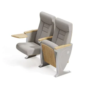 Modern Style Upholstered Church Cinema Foldable Commercial Lecture Hall Auditorium Chair with Solid Wood Armrest