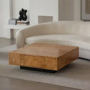 Modern Style Villa Living Room Luxury Tree Tumor Texture Coffee Table Hotel Wooden Coffee Table
