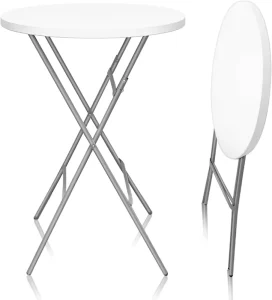 Modern Style White 81cm Durable HDPE Round High Top Portable Folding Table for Indoor Outdoor Events