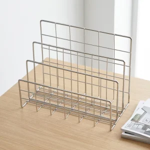 Modern Style Wire Mesh Basket Book Storage Rack Metal Iron Magazine Rack Book Organizer Handmade Multi Purpose