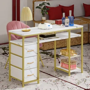 Modern Style Wood Nail Tables with Standing Mirror