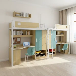 Modern Style Wooden Dormitory Bed Exquisite Single Room Dormitory Bed Beautiful Dormitory Bed