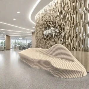 Modern Style Wooden Lounge Chair Durable Commercial Bench