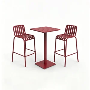 Modern Stylish Design Custom Colour Size Outdoor High bar Stools Aluminum Alloy Restaurant bar Furniture Tables and Chairs Set