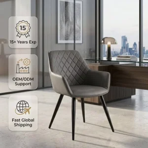 Modern Swivel Adjustable Bar Chairs Metal Base Diamond Tufted Leather Bar Stools for Cocktail Bar Trade Show Booth Bistro