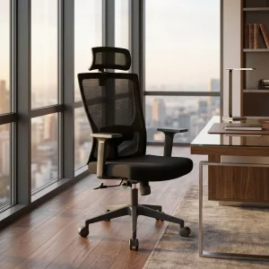 Modern Swivel Office Staff Mesh Chair Adjustable Headrest Armrest Staff Home Office Hospital School Fabric Revolving