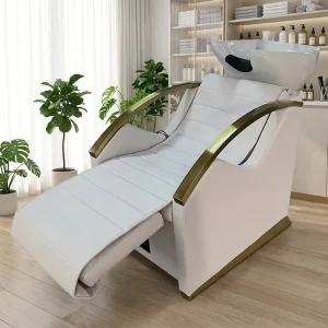 Modern Synthetic Leather Adjustable Shampoo Bowl and Chair for Bathrooms Hair Salon Furniture