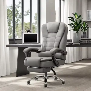 Modern Synthetic Leather Executive Office Chair High Back Adjustable Height Thick Cushion
