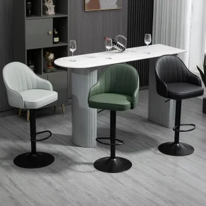 Modern Synthetic Leather & Metal Bar Stools Durable Commercial Furniture for Home Bar Restaurant Industrial Spaces