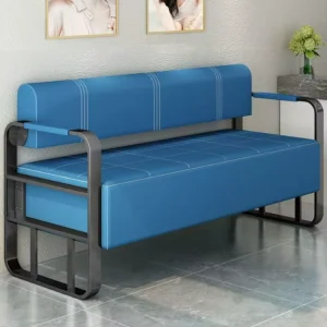 Modern Synthetic Leather Wood Seat Waiting Chair for Hospital Airport Mall & Hotel Durable Commercial Double Seat Furniture