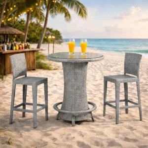 Modern Tall Bar Table and Chair Set Home Bar Furniture Cocktail Table for Hotel Use