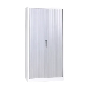 Modern Tambour Filing Cabinet Plastic Roller Shutter Door Steel Adjustable Shelves Foldable Home Office School Hotel Hospital