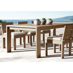 Modern Teak Solid Wood Outdoor Dining Table Chairs Set for Living Room Courtyard Park Hotel Poolside Use Waterproof UV Resistant