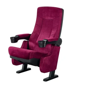 Modern Theater Seating Cinema Chairs with Adjustable Armrest Fabric Leather High Density Sponge School Church Use