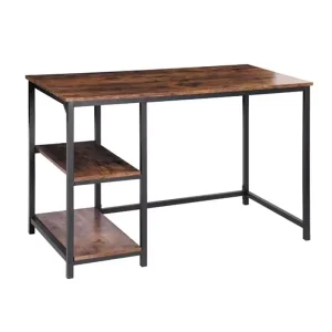 Modern Three Layer Computer Desk with Storage Shelves for Home Office and Living Room