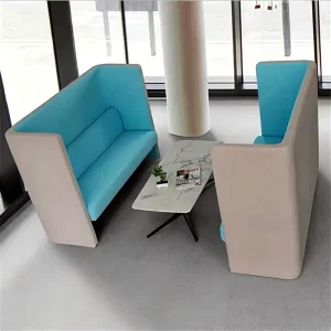 Modern Three Seat High Back Bench Sofa with Fabric Cover for Office Reception Meeting Room Hall