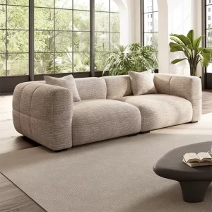 Modern Three Seater Sectional Sofa Set Home Cream Style Cloud Couches Fancy Living Room Hotel Durable Comfortable Washable Sofa