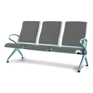 Modern Three Seater Stainless Steel Waiting Chairs Comfortable Sponge Seat for Hospital Airport Hotel Waiting Areas