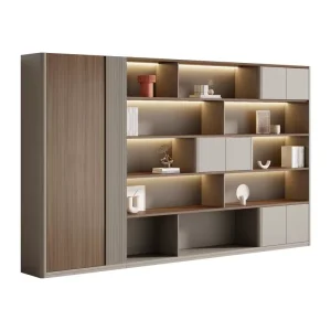 Modern Tiered Storage Iron Bookshelf Tall Custom Decorative Office Bookshelves Supplier